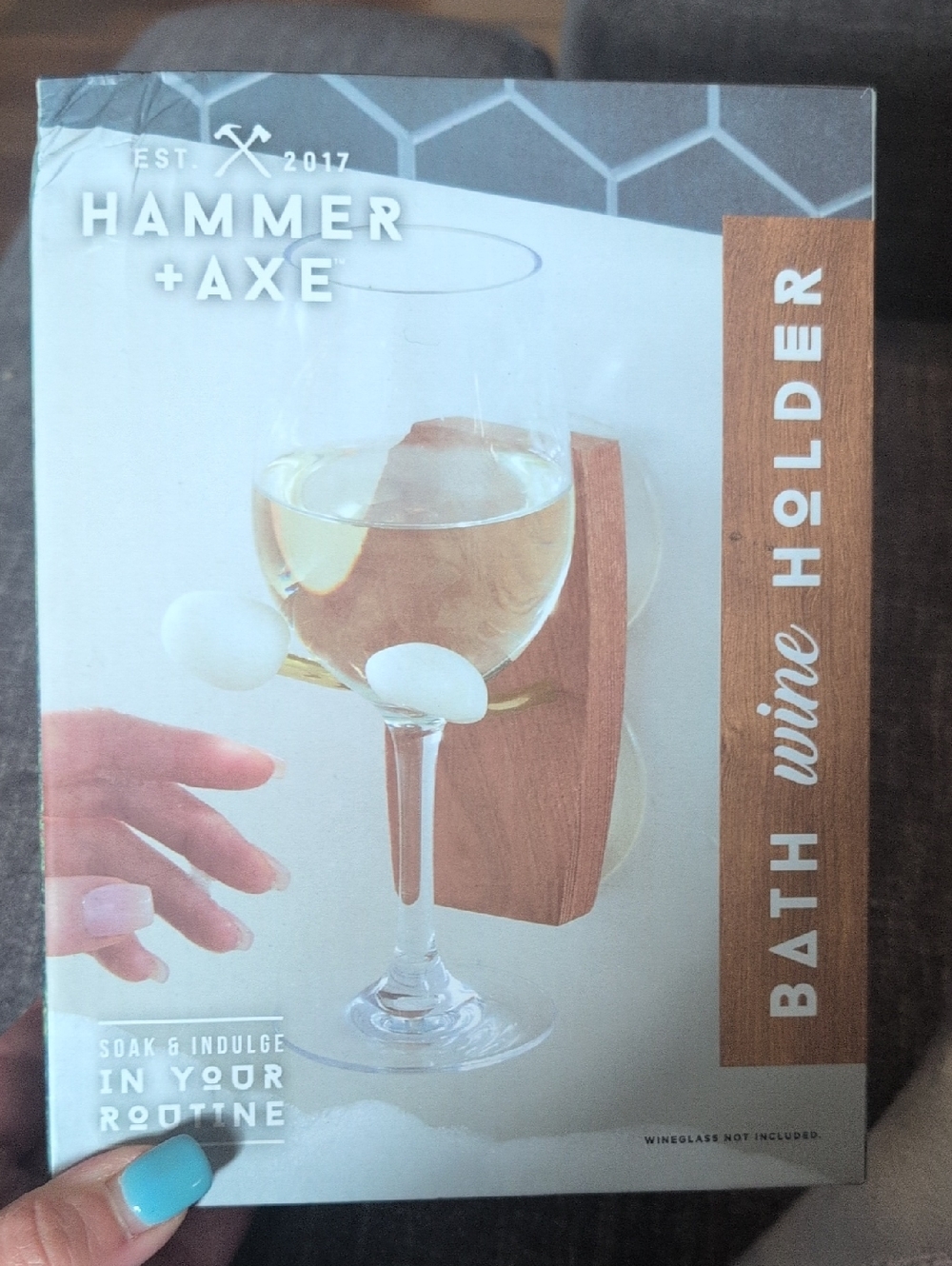 Bath Wine Holder in Wood Tone